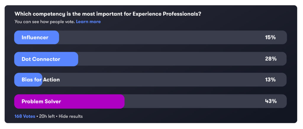 Chatter_6_competencies_highly_effective_experience_professionals_chart1 Chart: Which competency is the most important for Experience Professionals?